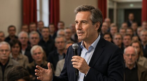 Philippe Paltruire lors d'une réunion publique